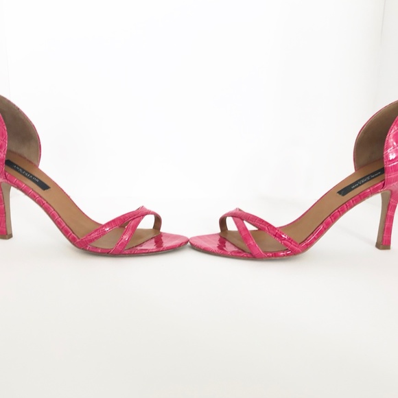 Ann Taylor: Pink ‘croc’ peep toe, d’'orsay heels, 3.5" heel, size 7 - Picture 4 of 5